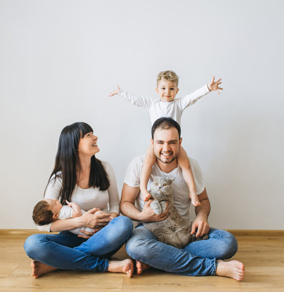 Family on hardwood floor | All Floors Design Centre