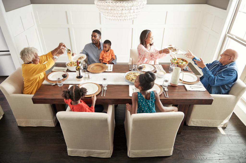 Family having breakfast at the dining table | All Floors Design Centre